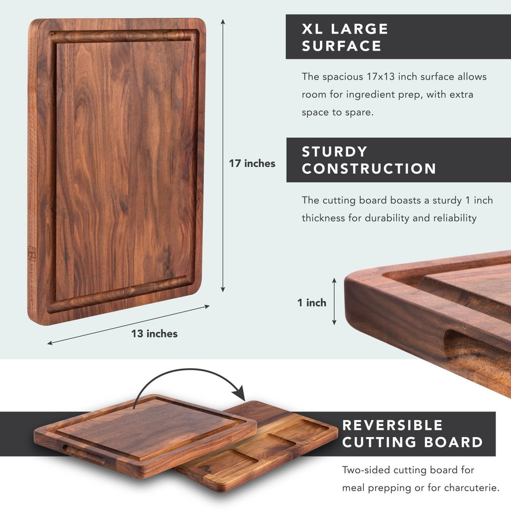 Rossie Home® Black Walnut Wood Reversible Cutting Boards-Cutting Board-LapGear®