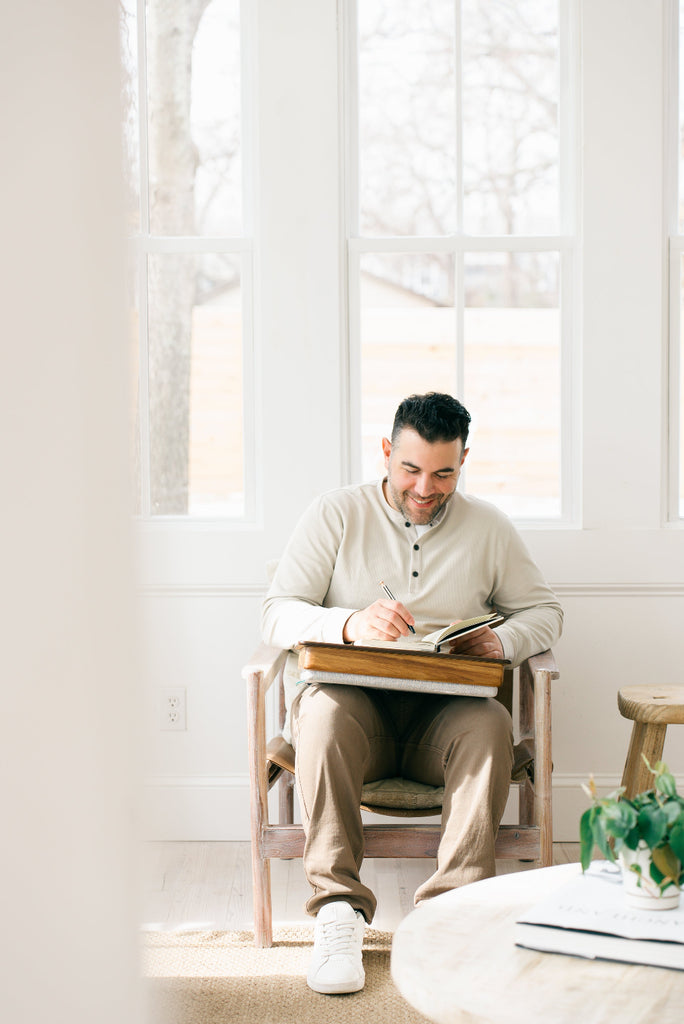 Lifestyle image of the Rossie Home Easel Lap Desk