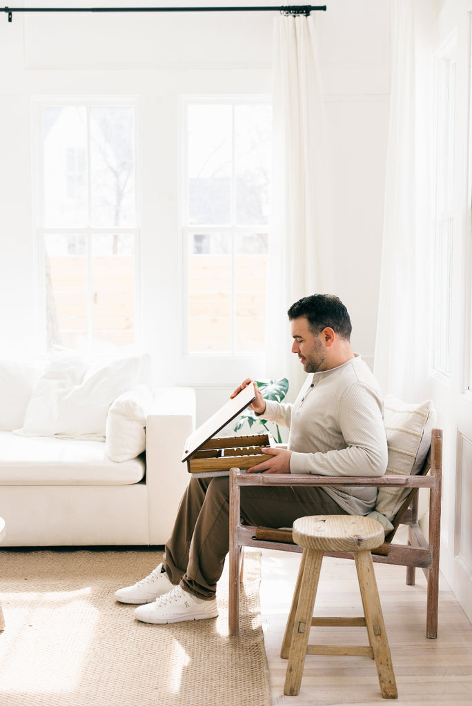 Lifestyle image of the Rossie Home Easel Lap Desk