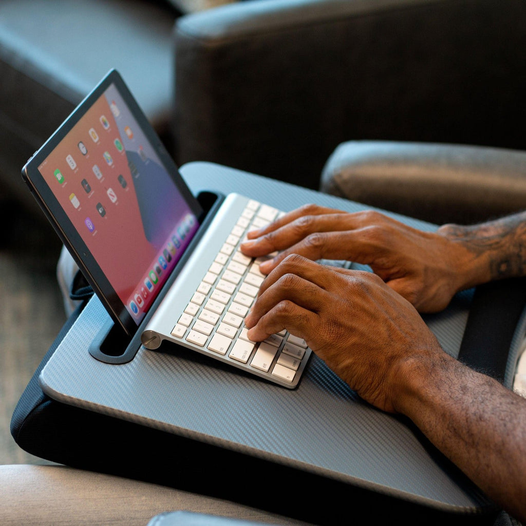 Memory Foam Lap Desk - Large, Silver Carbon-Lap Desks-LapGear®
